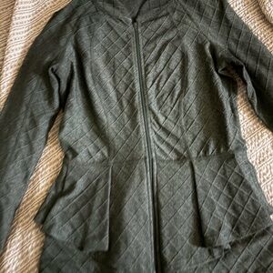 Pure & Good Women's Quilted Jacket in Dark Green